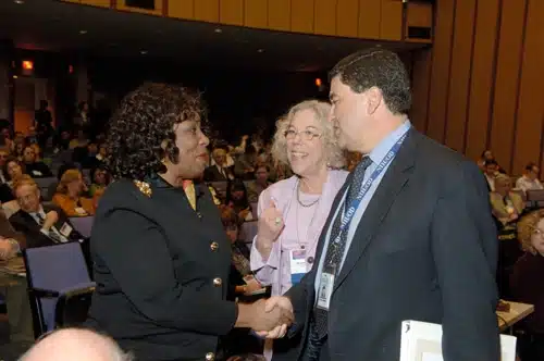 Guests talk together at a epilepsy fundraising event