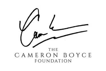 The Cameron Boyce Foundation logo with Cameron Boyce's signature.
