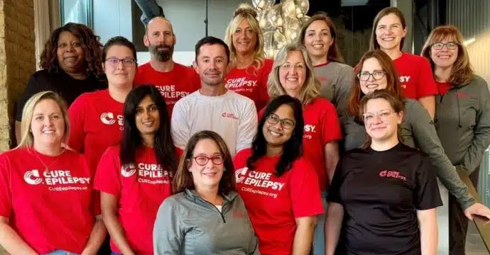 The CURE Epilepsy staff pose for a photo