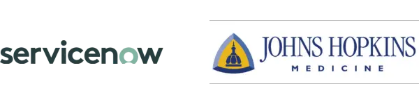 Service Now and Johns Hopkins Medicine Logos