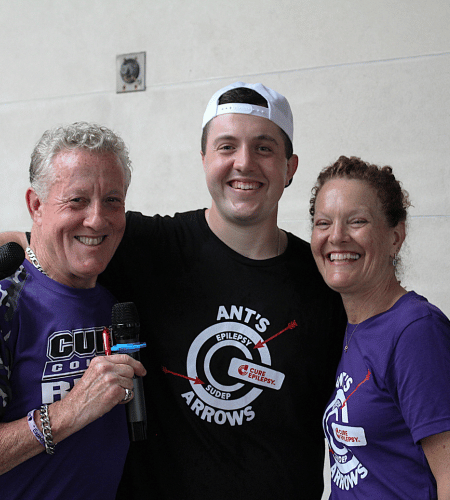 The Maffie family stands smiling for the camera at their annual event, in memory of Anthony Maffie
